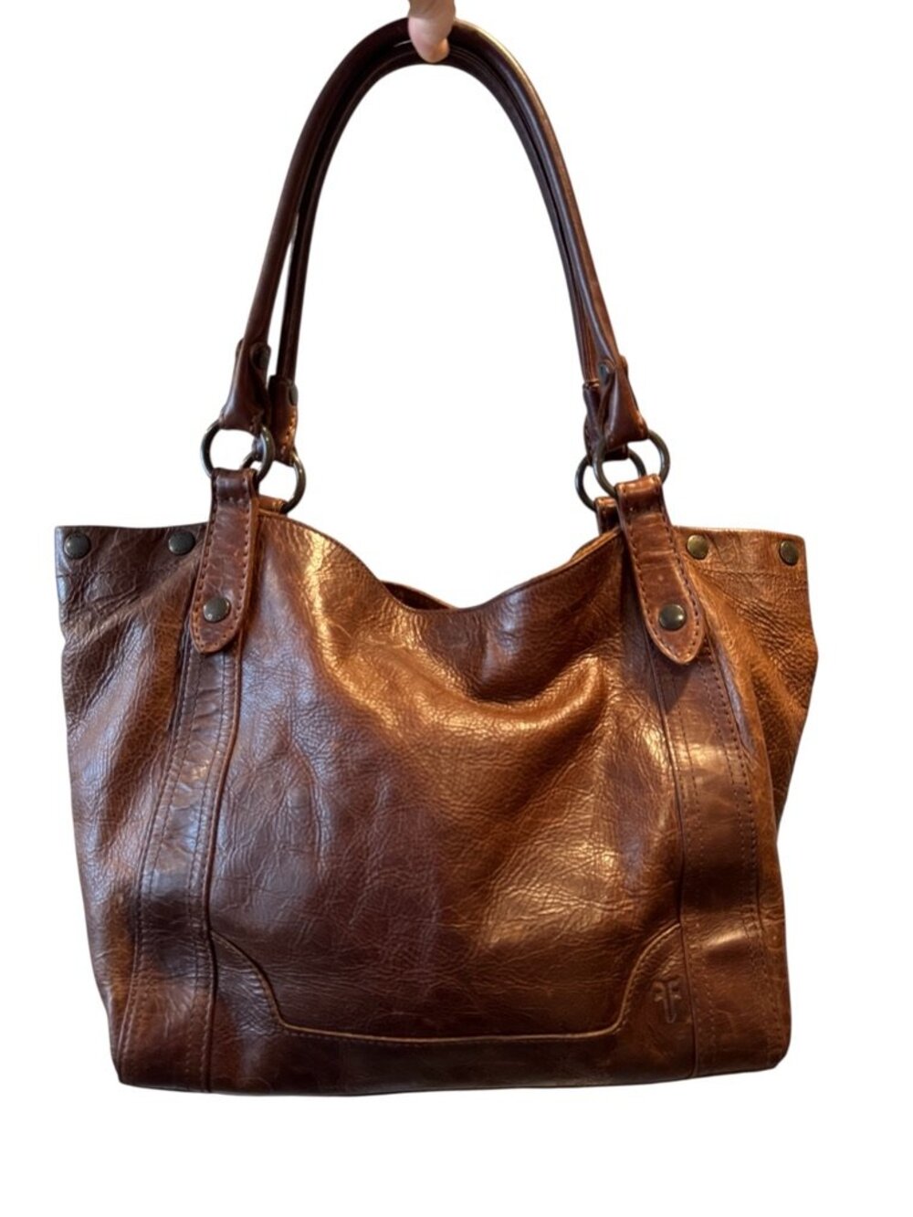 Frye Brown Leather Hobo Bag • Melissa Style • Distressed Buttery Soft • Slouchy - Picture 2 of 10